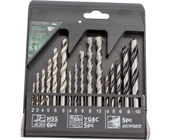 Набор сверел комбинированный 16 шт ROCKFORCE RF-DBS16M – изображение 2