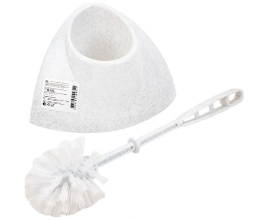 Ерш для унитаза с подставкой IDEA Блеск угловой, белый мрамор, М 5012 601319 – изображение 2