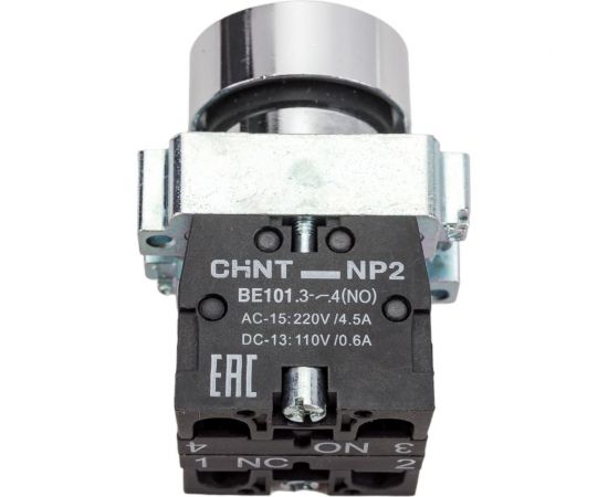 Кнопка управления CHINT NP2-BA45 без подсветки красная 1НЗ +1НО IP40 573764 – изображение 4