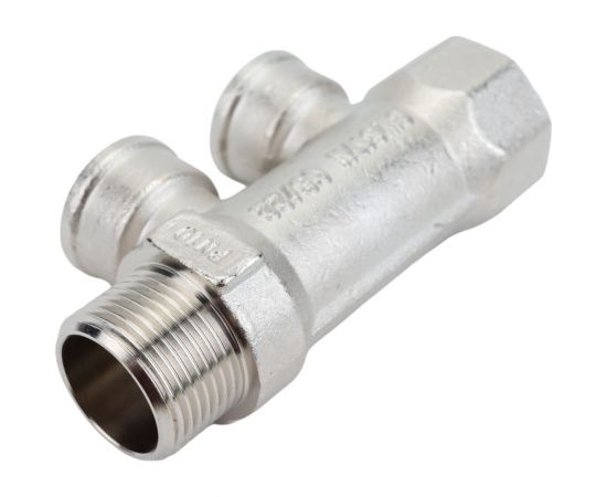 Коллектор никелированный (3/4""; 2 х 1/2"") Valtec VTc.550.N.0502 62538 – изображение 3