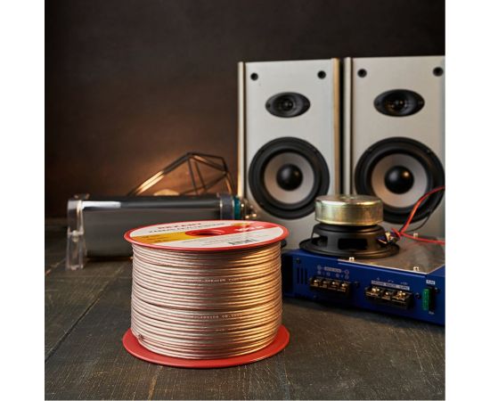 Акустический кабель REXANT 2х0,75 кв.мм, прозрачный SILICON, бухта 100 м 01-6304 – изображение 3