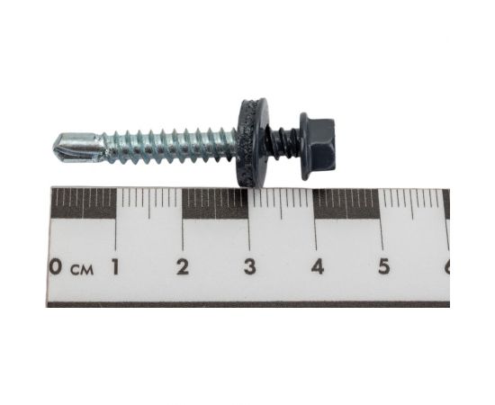 Самосверлящий винт HARDWEX ТМ HWX7-W-P9-5.5x38 мм, св. №3, RAL 7024, 150 шт. 5190000240294 – изображение 3