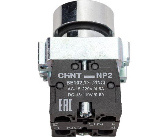 Кнопка управления CHINT NP2-BA45 без подсветки красная 1НЗ +1НО IP40 573764 – изображение 2