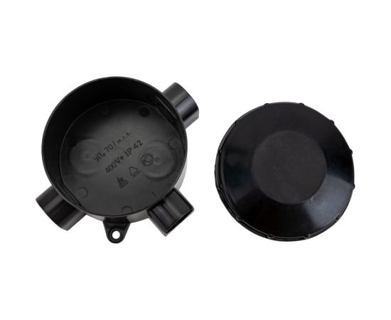 Распаечная трехрожковая коробка Navigator 93 760 nss-db-70-35-bl открытого монтажа черный 93760 – изображение 2