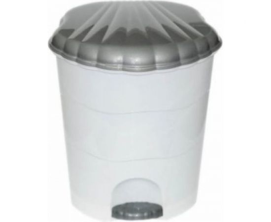 Ведро для мусора Violet с педалью, 11 л, бело-серый 151101 