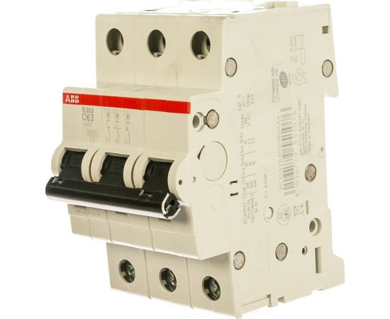 Автоматический модульный выключатель ABB 3п C S203 6кА 63А 2CDS253001R0634 