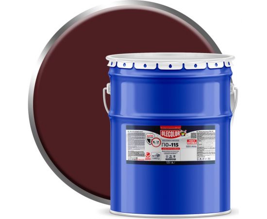 Эмаль OLECOLOR ПФ-115 вишневый, 20 кг 4300000175 