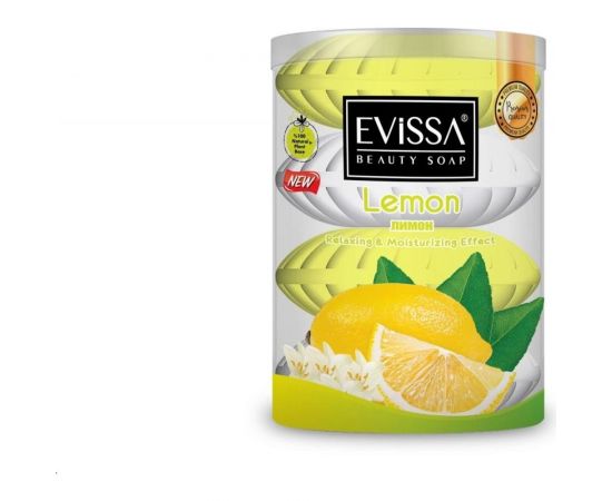 Туалетное мыло пвх стакан EVISSА 4x110 гр. Лимон М4278 