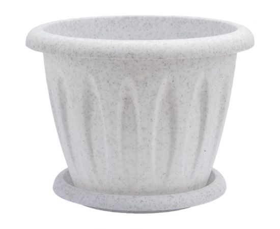 Горшок для растений Martika Фелиция мрамор 0.9л, диам. 140 мм, с поддонником С102М 