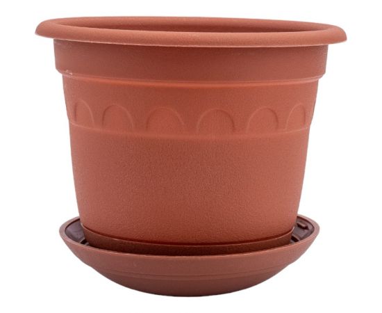 Горшок Martika Колывань 0.45л, диам. 11 см, терракотовый, с поддоном С91Т 