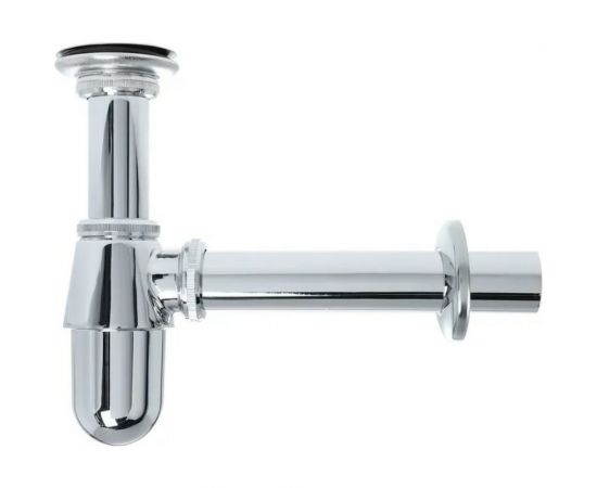 Хромированный сифон Wirquin с выпуском, с отводом и розеткой, латунь SL213 