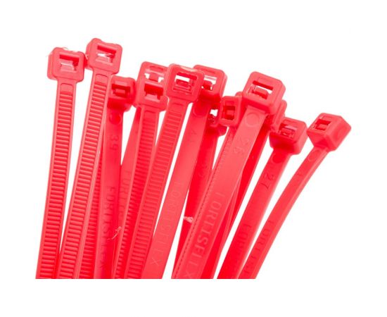 Нейлоновые стяжки FORTISFLEX КСС 5х300 красный 100 штук 61330 – изображение 2