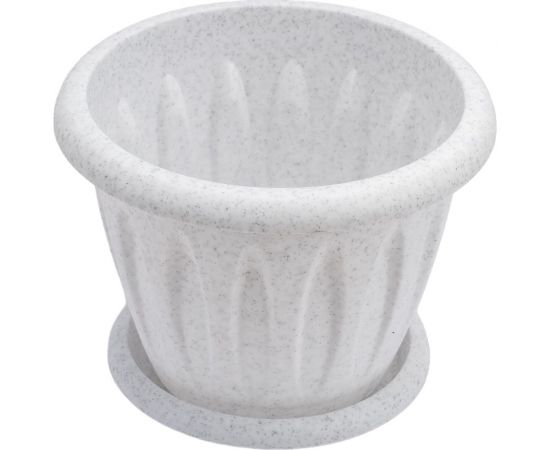 Горшок для растений Martika Фелиция мрамор 0.9л, диам. 140 мм, с поддонником С102М – изображение 4