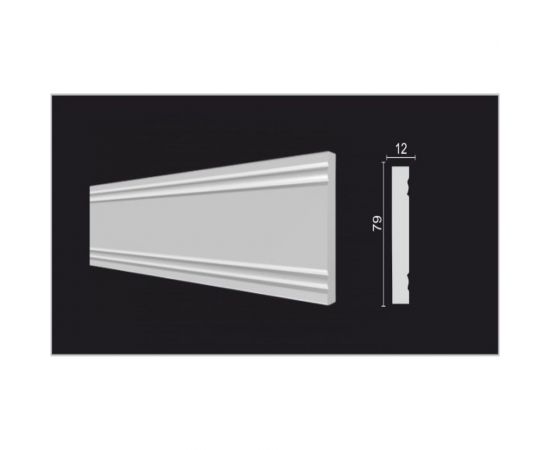 Стеновой молдинг Decor-Dizayn ударопрочный влагостойкий под покраску 79Х12Х2000мм 150A – изображение 2