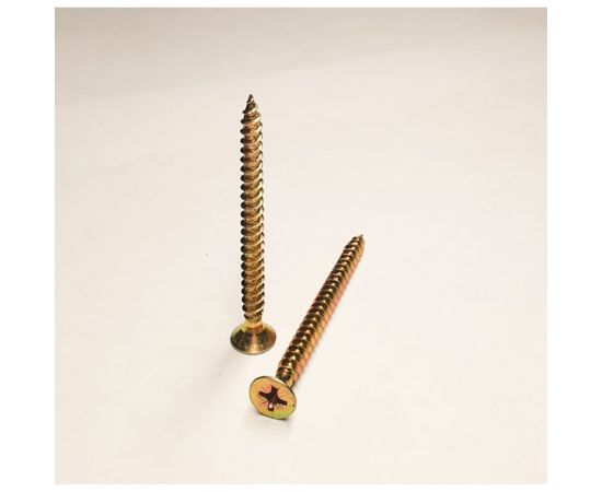 Универсальный саморез с потайной головкой GSMETZ 4.0x50 мм, желтый, оцинкованный, pz2, 1 кг/370 шт. 1034050-1 – изображение 2