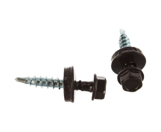 Саморезы для крепления кровельных материалов к деревянной обрешетке Зубр цвет RAL 8017 (шокол.-коричн.), оцинк., 4,8x29 мм, 2500 шт 4-300310-48-029-8017 – изображение 3