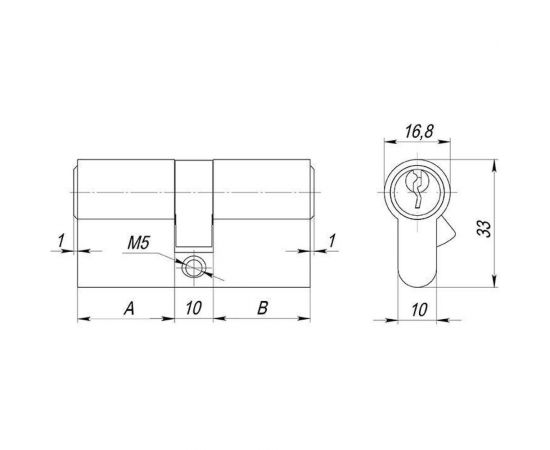 Цилиндровый механизм AJAX (AX100/70) AX1000Key70 (30+10+30)/HD AB бронза 4Key 44841 – изображение 3