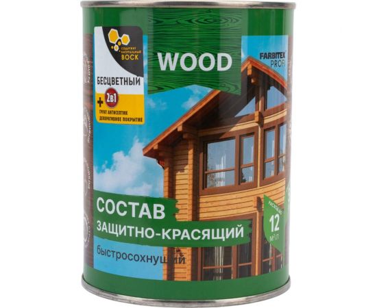 Защитно-красящий состав для древесины FARBITEX (быстросохнущий; бесцветный; 0.75 л) 4300008466 – изображение 5