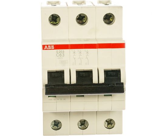 Автоматический модульный выключатель ABB 3п C S203 6кА 63А 2CDS253001R0634 – изображение 3