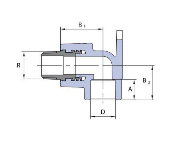 Колено WAVIN EKOPLASTIK настенное PP-R 20x1/2 РН, EK SNKE02020X – изображение 3