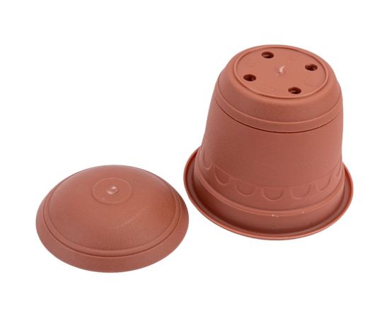 Горшок Martika Колывань 0.45л, диам. 11 см, терракотовый, с поддоном С91Т – изображение 3