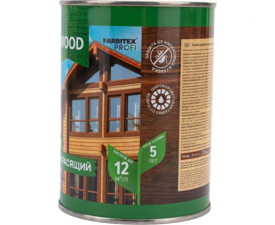Защитно-красящий состав для древесины FARBITEX (быстросохнущий; бесцветный; 0.75 л) 4300008466 – изображение 4