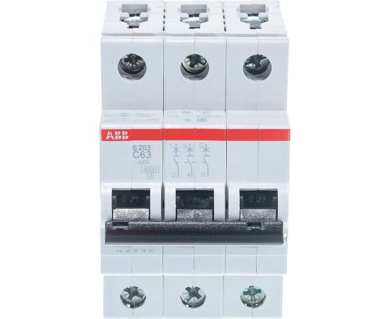 Автоматический модульный выключатель ABB 3п C S203 6кА 63А 2CDS253001R0634 – изображение 2