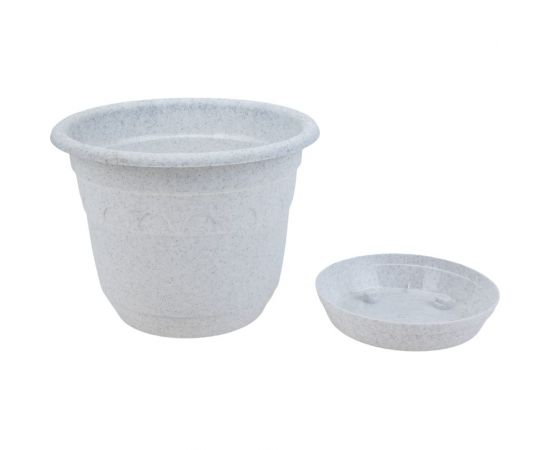 Горшок Martika Колывань 1.8л, диам. 18 см, мрамор, с поддоном С93М – изображение 3