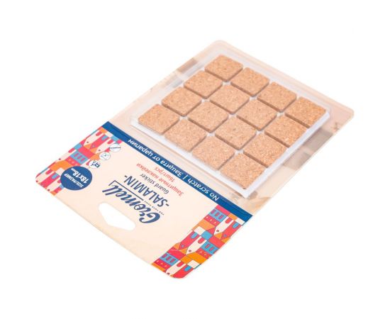 Защитные наклейки GROMELL Salamin, 16 шт., материал пробка, квадратные, 18 мм 77M10727 – изображение 4