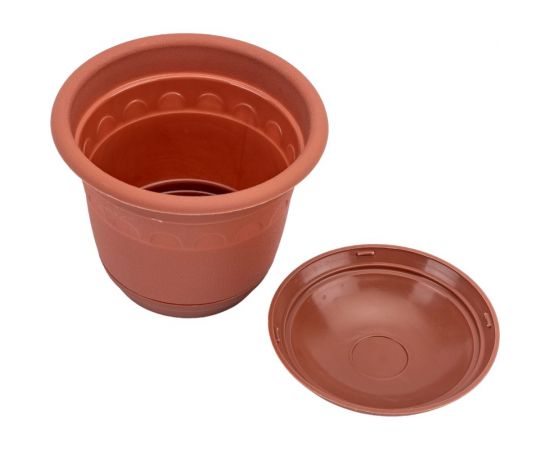 Горшок Martika Колывань 0.45л, диам. 11 см, терракотовый, с поддоном С91Т – изображение 4