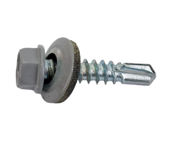 Кровельный саморез STARFIX 5,5x25 мм, цинк, шайба с прокладкой, PT3, RAL 7004, 250 шт. SMC3-64493-250 