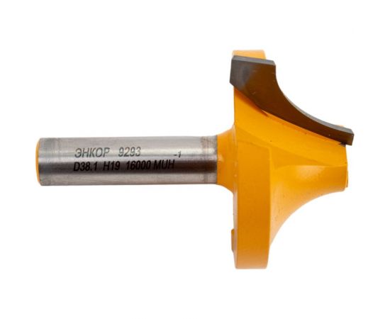 Фреза пазовая фасонная (38.1х19 мм; R 12.7 мм; хвостовик 8 мм) по дереву Энкор 9293 