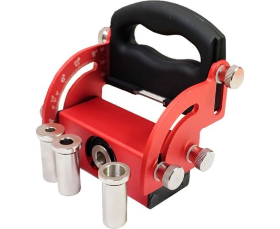 Кондуктор для сверления 0°- 90° стальной со сменными насадками 6/8/10/12 мм WOODWORK DGA-005 