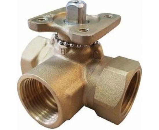 Трехходовой шаровой кран TECHNO 3015A латунный, под привод DN15, G1/2, КVS 2.5 640315-1 