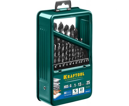Набор сверл по металлу (25 шт; 1-13 мм) Kraftool 29651-H25 