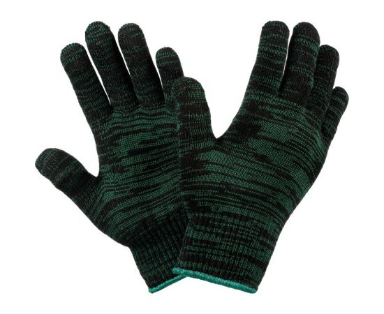 Двойные трикотажные перчатки Фабрика перчаток, без ПВХ, 10 класс, 5 нитей, зеленые, р.М 5-10-ДВ-ЗЕЛ-БП-(M) 