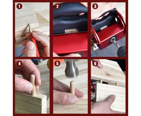 Кондуктор для сверления 0°- 90° стальной со сменными насадками 6/8/10/12 мм WOODWORK DGA-005 – изображение 2