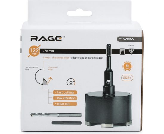 Коронка алмазная по бетону 122 мм rage by VIRA 559530 – изображение 7
