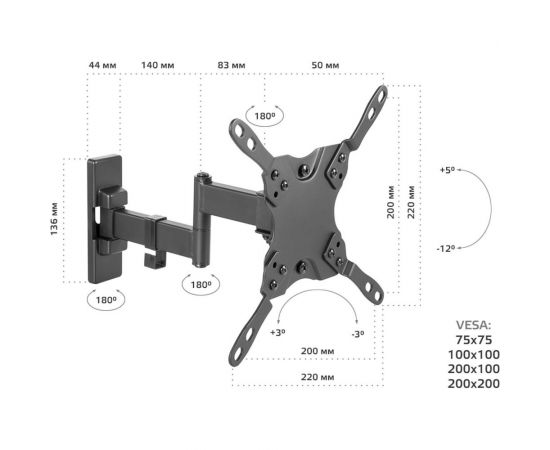 Наклонно-поворотный подвес для телевизоров HARPER FW-42 H00002760 – изображение 4