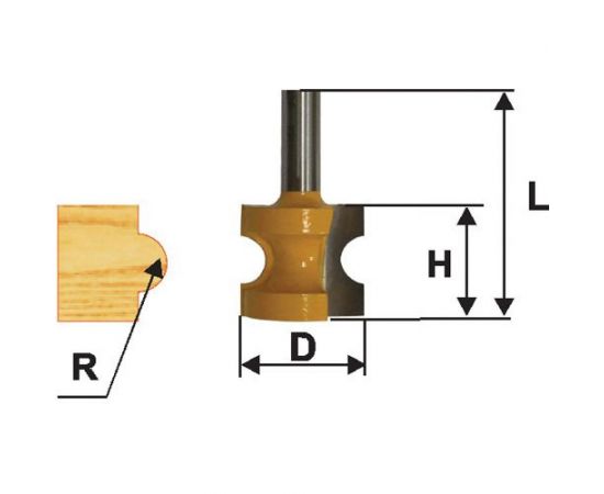 Фреза кромочная полустержневая (22,2х19х51 мм; хвостовик 8 мм; R3,2) Энкор 9310 – изображение 4