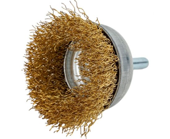 Кордщетка чашеобразная 50 мм, латунированная мягкая проволока для дрели Bohrer 36700050 – изображение 2