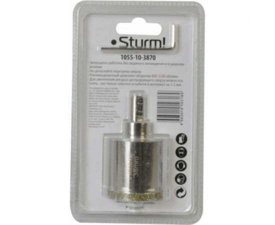 Коронка алмазная (38х70 мм; хв-к с проточкой) Sturm 1055-10-3870 – изображение 2