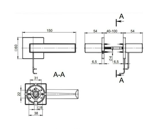 Раздельная ручка Fuaro RED LINE RL SSC-16 сатинированный хром 42629 – изображение 2