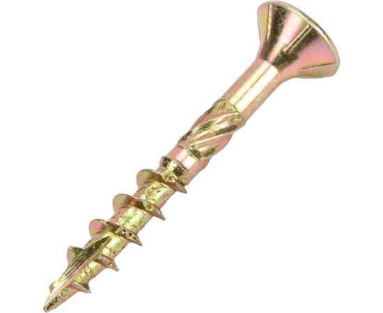 Шуруп Rusconnect CS 04030 с/нарез. д/дерева, потай, 4х30, 500 шт. Желтый цинк 310430 – изображение 3