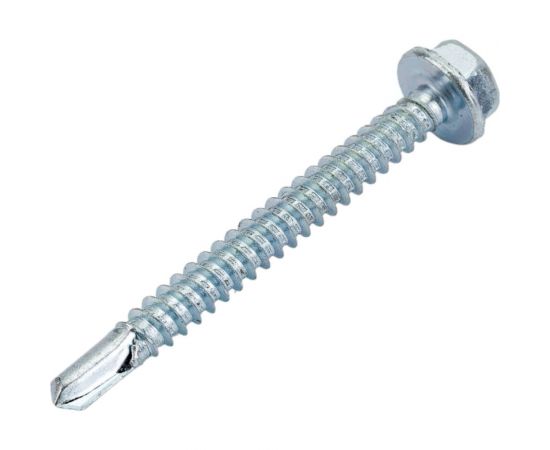 Саморез ZAMETAL 4,8х45 со сверлом и шестигранн. головкой DIN 7504K, оц., 500 шт ZA081511 – изображение 3