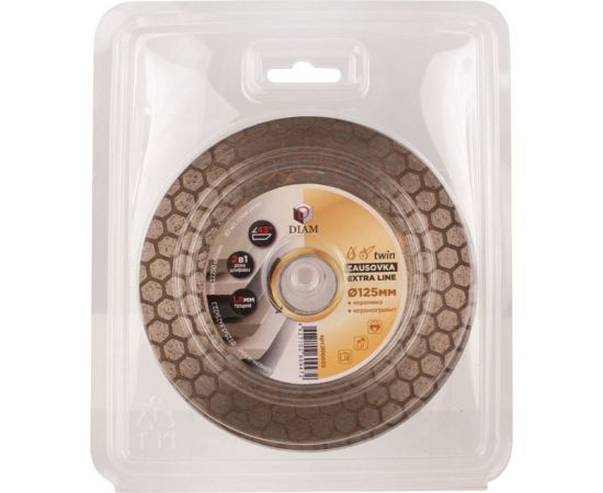 Круг алмазный по керамограниту ZAUSOVKA TWIN Extra Line 125x1.6x25x22.2 мм Diam 000695 – изображение 3