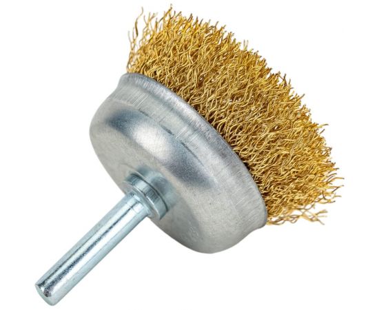 Кордщетка чашеобразная 50 мм, латунированная мягкая проволока для дрели Bohrer 36700050 – изображение 3