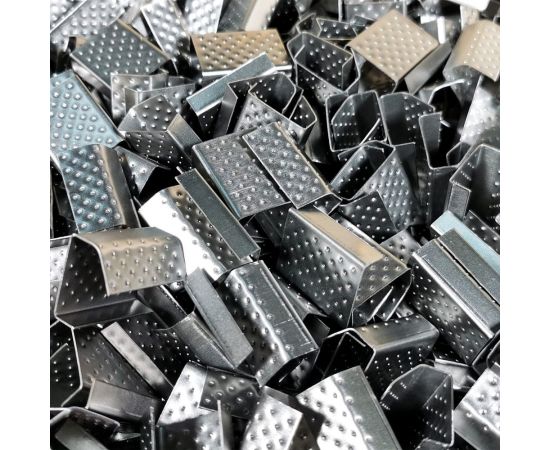 Стальная скрепа КОРДЛЕНД 19x27x0,5 для ПП ленты 19 мм, 1000 шт. PP-19 KREP-00127 – изображение 2