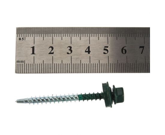 Кровельный саморез Качественный КРЕПЕЖ зеленый мох RAL 6005, 4.8х51 мм, 35 шт 0200109 КЧ – изображение 3