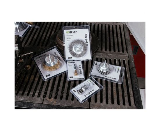 Щетка чашечная плетеная с хвостовиком 62 мм, проволока - INOX 0.50 мм DeBever DB80163416 – изображение 2
